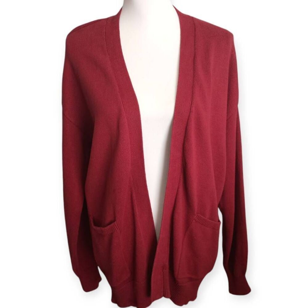 LOFT MAROON CARDIGAN SZ.M EUC.